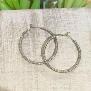 ✨Silver Etched Hoops